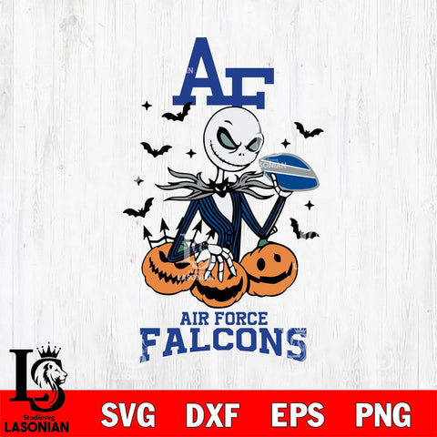 Air Force Falcons Jack Skellington 2 halloween Svg Eps Dxf Png File, NCAA svg, Digital Download, Instant Download