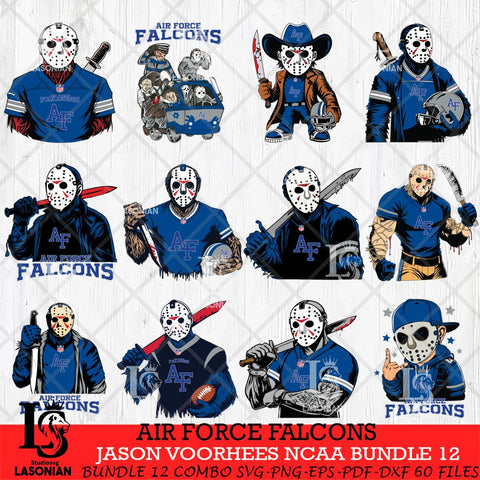 Air Force Falcons Jason Voorhees Horror Bundle 12 SVG Eps Dxf Png File, bundle NCAA svg, Digital Download, Instant Download