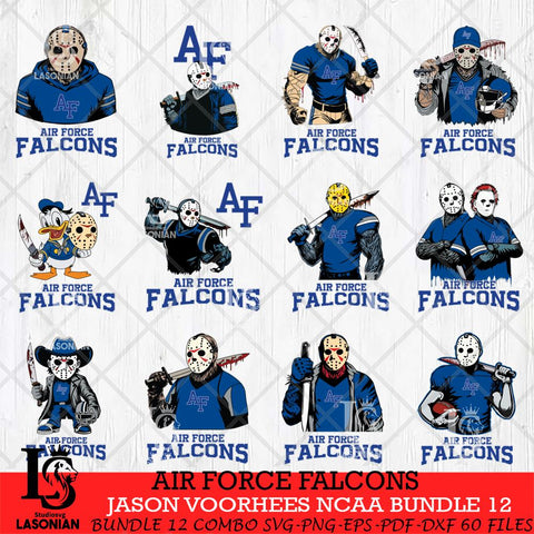 Air Force Falcons Jason Voorhees NCAA Bundle 12 SVG Svg Eps Dxf Png File, Digital Download
