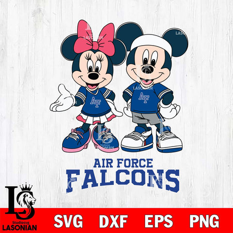 Air Force Falcons Mickey And Minnie Football Svg Eps Dxf Png File, NCAA svg , Digital Download , Instant Download, Cricut File