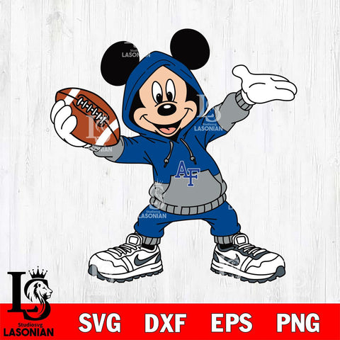 Air Force Falcons Mickey Disney Football Christmas File Cut, NCAA SVG DXF EPS PNG FILE, Digital Download , Criucut , Silhouette