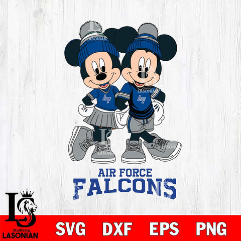 Air Force Falcons Mickey Minnie Valentine Football Svg Eps Dxf Png File, NCAA svg , Digital Download , Instant Download, Cricut File