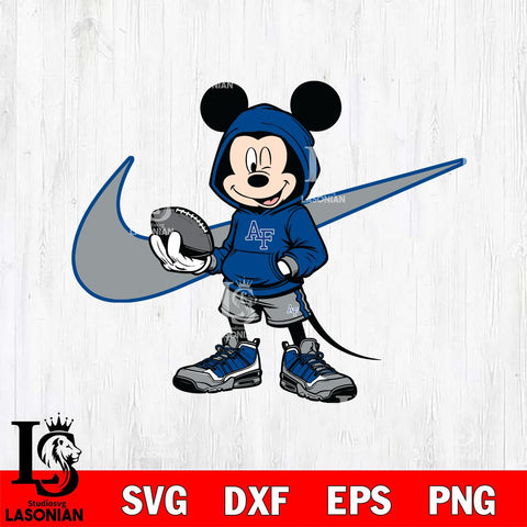 Air Force Falcons Mickey Wearing Hoodie Sport Svg Eps Dxf Png File, NCAA svg, Digital Download, Instant Download
