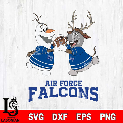 Air Force Falcons Olaf & Sven Football Cricut,Christmas SVG DXF EPS PNG FILE, NCAA Digital Download,Instant Download, Silhouette