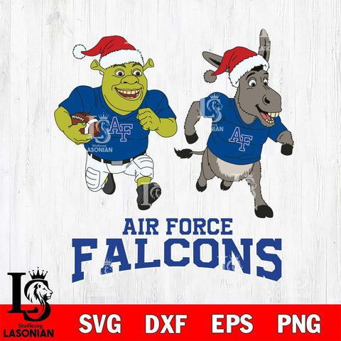 Air Force Falcons Shrek and Donkey Football Cricut,Christmas SVG DXF EPS PNG FILE, NCAA Digital Download,Instant Download, Silhouette