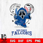 Air Force Falcons Stitch Ghost Face Halloween 2 Svg Eps Dxf Png File, Digital Download, Instant Download
