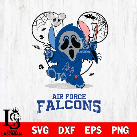 Air Force Falcons Stitch Ghost Face Halloween 2 Svg Eps Dxf Png File, Digital Download, Instant Download