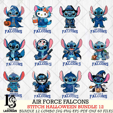 Air Force Falcons Stitch Horror Bundle 12 SVG Svg Eps Dxf Png File, NCAA svg, Digital Download, Instant Download
