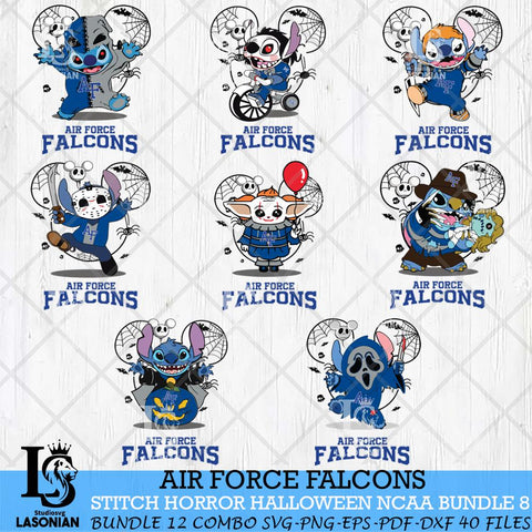 Air Force Falcons Stitch Horror Halloween Bundle NCAA Svg Eps Dxf Png File, Digital Download, Instant Download