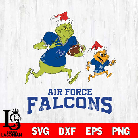 Air Force Falcons The Grinch & Max Football Cricut,Christmas SVG DXF EPS PNG FILE, NCAA Digital Download,Instant Download, Silhouette