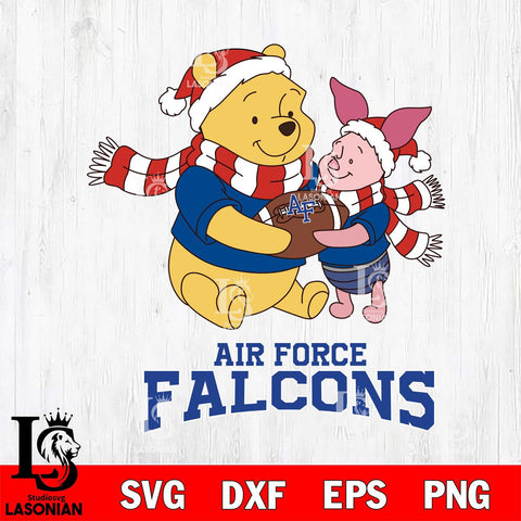 Air Force Falcons Winnie the Pooh & Piglet Football Cricut,Christmas SVG DXF EPS PNG FILE, NCAA Digital Download,Instant Download, Silhouette