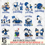 Air Force Falcons  Snoopy NCAA Bundle 12 SVG Svg Eps Dxf Png File, Digital Download