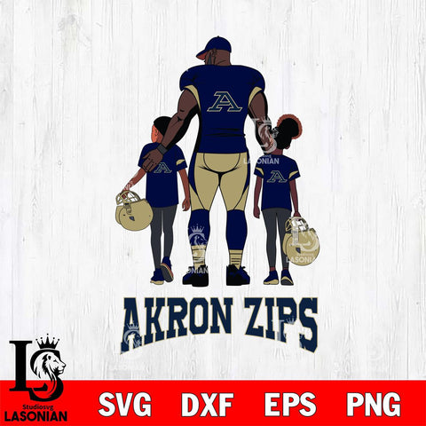 Akron Zips 3 Father and son Rugby SVG DXF EPS PNG FILE,NCAA SVG, Father day Digital Download,Instant Download, Silhouette
