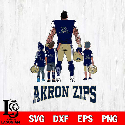 Akron Zips 4 Father and son Rugby SVG DXF EPS PNG FILE,NCAA SVG, Father day Digital Download,Instant Download, Silhouette