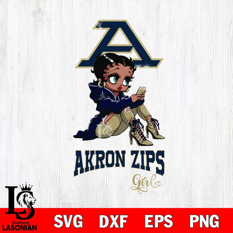 Akron Zips Beauty Black Fan Girl Football, Svg Eps Dxf Png File, Digital Download