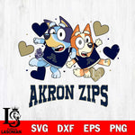 Akron Zips Bluey & Bingo 10 Svg Eps Dxf Png File, NCAA svg, Digital Download, Instant Download