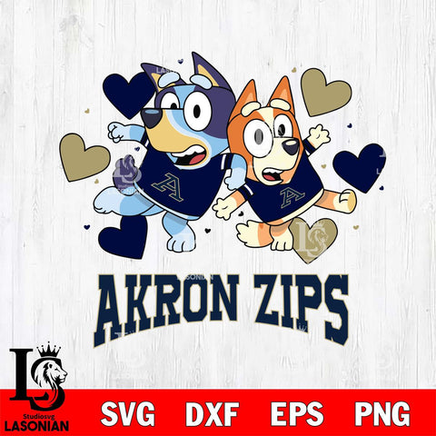Akron Zips Bluey & Bingo 10 Svg Eps Dxf Png File, NCAA svg, Digital Download, Instant Download