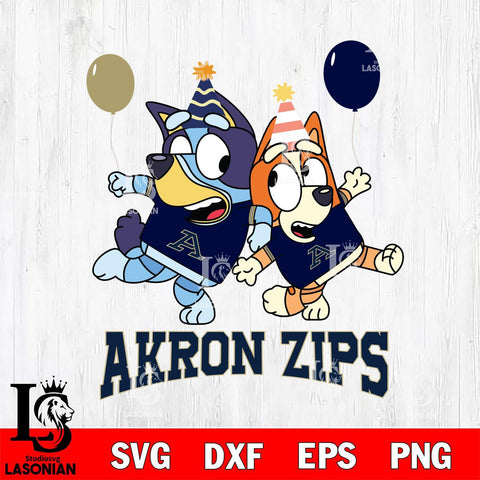Akron Zips Bluey & Bingo 2 Svg Eps Dxf Png File, NCAA svg, Digital Download, Instant Download