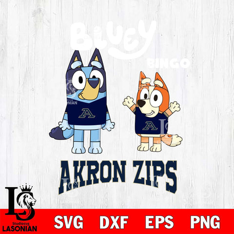 Akron Zips Bluey & Bingo 4 Svg Eps Dxf Png File, NCAA svg, Digital Download, Instant Download