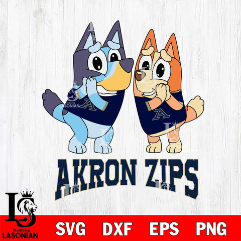 Akron Zips Bluey & Bingo 5 Svg Eps Dxf Png File, NCAA svg, Digital Download, Instant Download