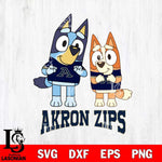 Akron Zips Bluey & Bingo 6 Svg Eps Dxf Png File, NCAA svg, Digital Download, Instant Download