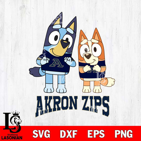 Akron Zips Bluey & Bingo 6 Svg Eps Dxf Png File, NCAA svg, Digital Download, Instant Download