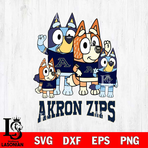 Akron Zips Bluey & Bingo 7 Svg Eps Dxf Png File, NCAA svg, Digital Download, Instant Download