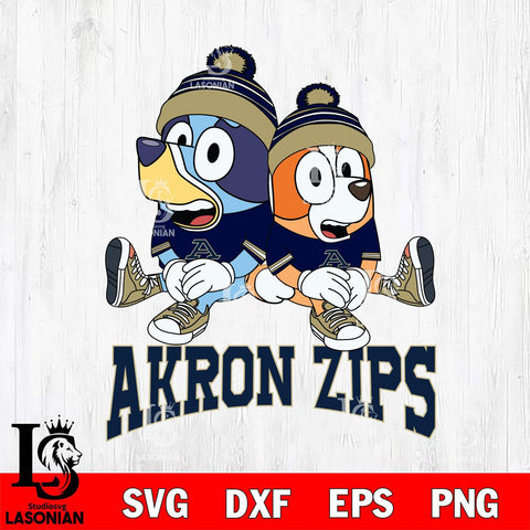 Akron Zips Bluey & Bingo 8 Svg Eps Dxf Png File, NCAA svg, Digital Download, Instant Download