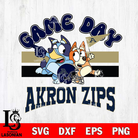 Akron Zips Bluey & Bingo 9 Svg Eps Dxf Png File, NCAA svg, Digital Download, Instant Download