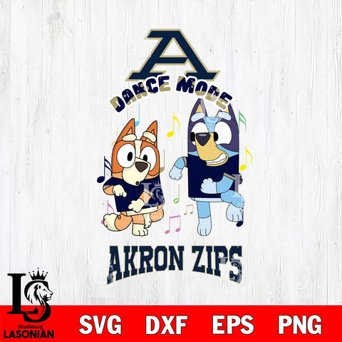 Akron Zips Bluey Bingo Dance Mode Svg Eps Dxf Png File, NCAA svg, Digital Download, Instant Download