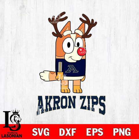 Akron Zips Bluey Chilli Christmas Deer Svg Eps Dxf Png File, Digital Download