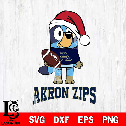 Akron Zips Bluey Christmas Svg Eps Dxf Png File, Digital Download