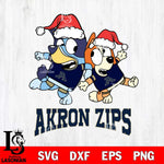Akron Zips Bluey Christmas Holiday Svg Eps Dxf Png File, Digital Download