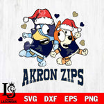 Akron Zips Bluey Christmas NFL Svg Eps Dxf Png File, Digital Download