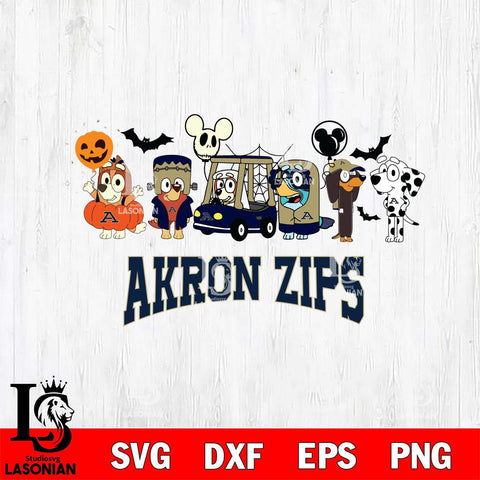 Akron Zips Bluey Halloween Svg Eps Dxf Png File, Digital Download, Instant Download