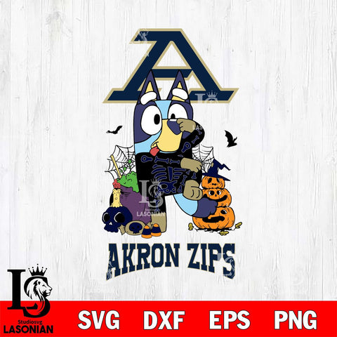 Akron Zips Bluey Halloween NCAA 2 Svg Eps Dxf Png File, Digital Download, Instant Download