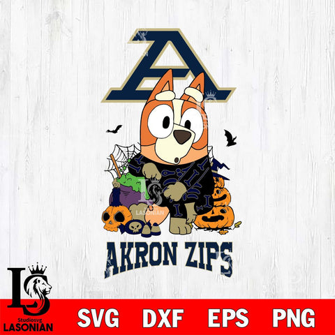 Akron Zips Bluey Halloween NCAA Svg Eps Dxf Png File, Digital Download, Instant Download