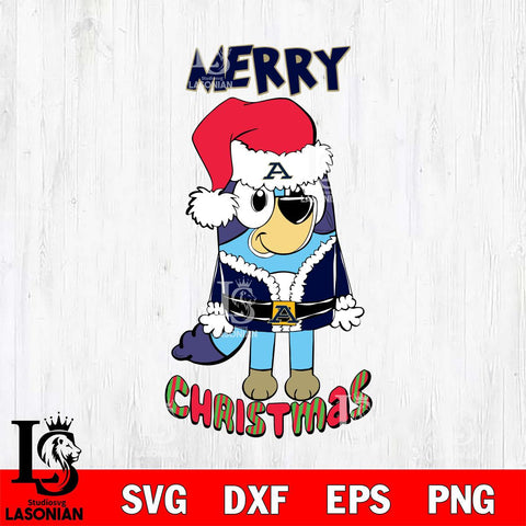 Akron Zips Bluey Merry Christmas Bluey Santa Claus Svg Eps Dxf Png File, Digital Download