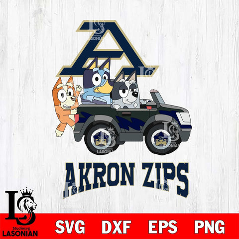 Akron Zips Bluey friends car Svg Eps Dxf Png File, NCAA svg, Digital Download, Instant Download