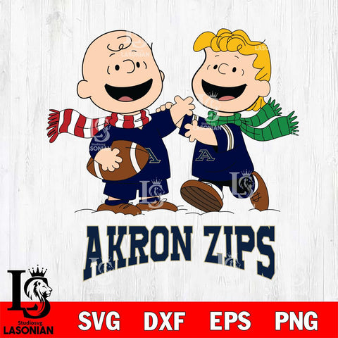 Akron Zips Charlie Brown & Linus Football Cricut,Christmas SVG DXF EPS PNG FILE, NCAA Digital Download,Instant Download, Silhouette