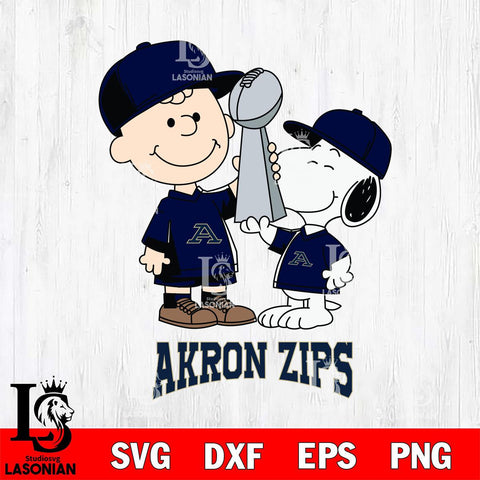 Akron Zips Charlie Brown and Snoopy Champions Svg Eps Dxf Png File, NCAA svg , Digital Download , Instant Download, Cricut File