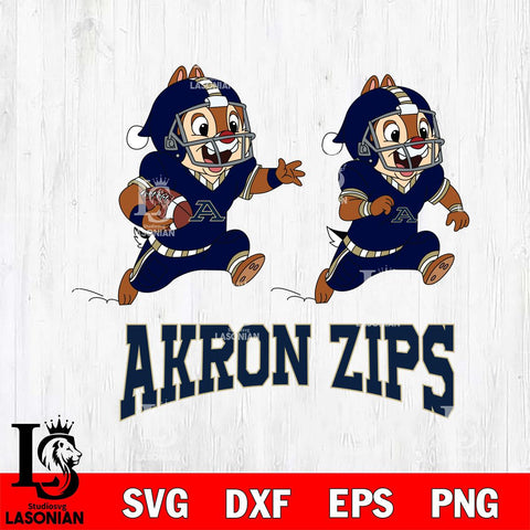 Akron Zips Chip & Dale Football Cricut,Christmas SVG DXF EPS PNG FILE, NCAA Digital Download,Instant Download, Silhouette