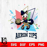 Akron Zips Cute Daisy Duck Cheerleader SVG DXF EPS PNG FILE, NCAA File Cut,Digital Download,Instant Download