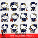 Akron Zips Cute Hello Kitty Bundle 12 SVG Eps Dxf Png File, NCAA Bundle svg, Digital Download, Instant Download