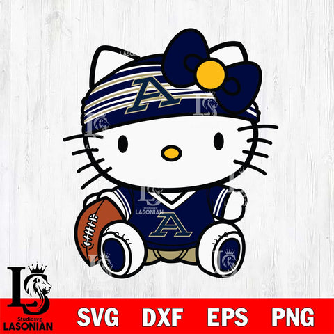 Akron Zips Cute Hello Kitty Football 12 Svg Eps Dxf Png File, NCAA svg, Digital Download, Instant Download