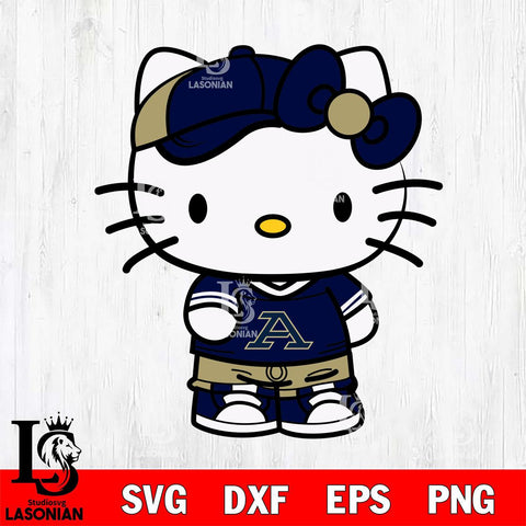 Akron Zips Cute Hello Kitty Football 2 Svg Eps Dxf Png File, NCAA svg, Digital Download, Instant Download