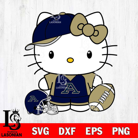 Akron Zips Cute Hello Kitty Football 4 Svg Eps Dxf Png File, NCAA svg, Digital Download, Instant Download
