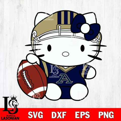 Akron Zips Cute Hello Kitty Football 5 Svg Eps Dxf Png File, NCAA svg, Digital Download, Instant Download