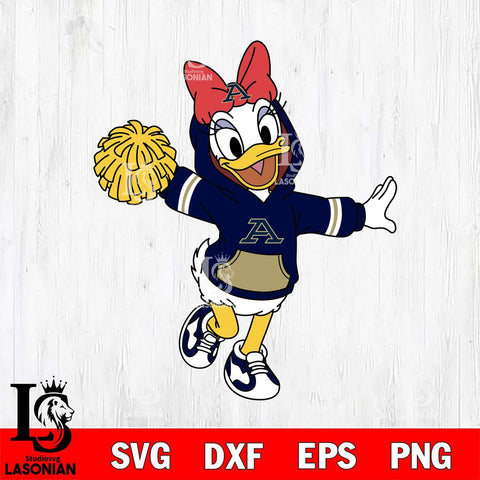 Akron Zips Daisy Duck Cheerleader Christmas File Cut, NCAA SVG DXF EPS PNG FILE, Digital Download , Criucut , Silhouette