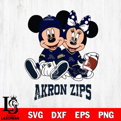 Akron Zips Disney Mickey And Minnie Football Svg Eps Dxf Png File, NCAA svg , Digital Download , Instant Download, Cricut File
